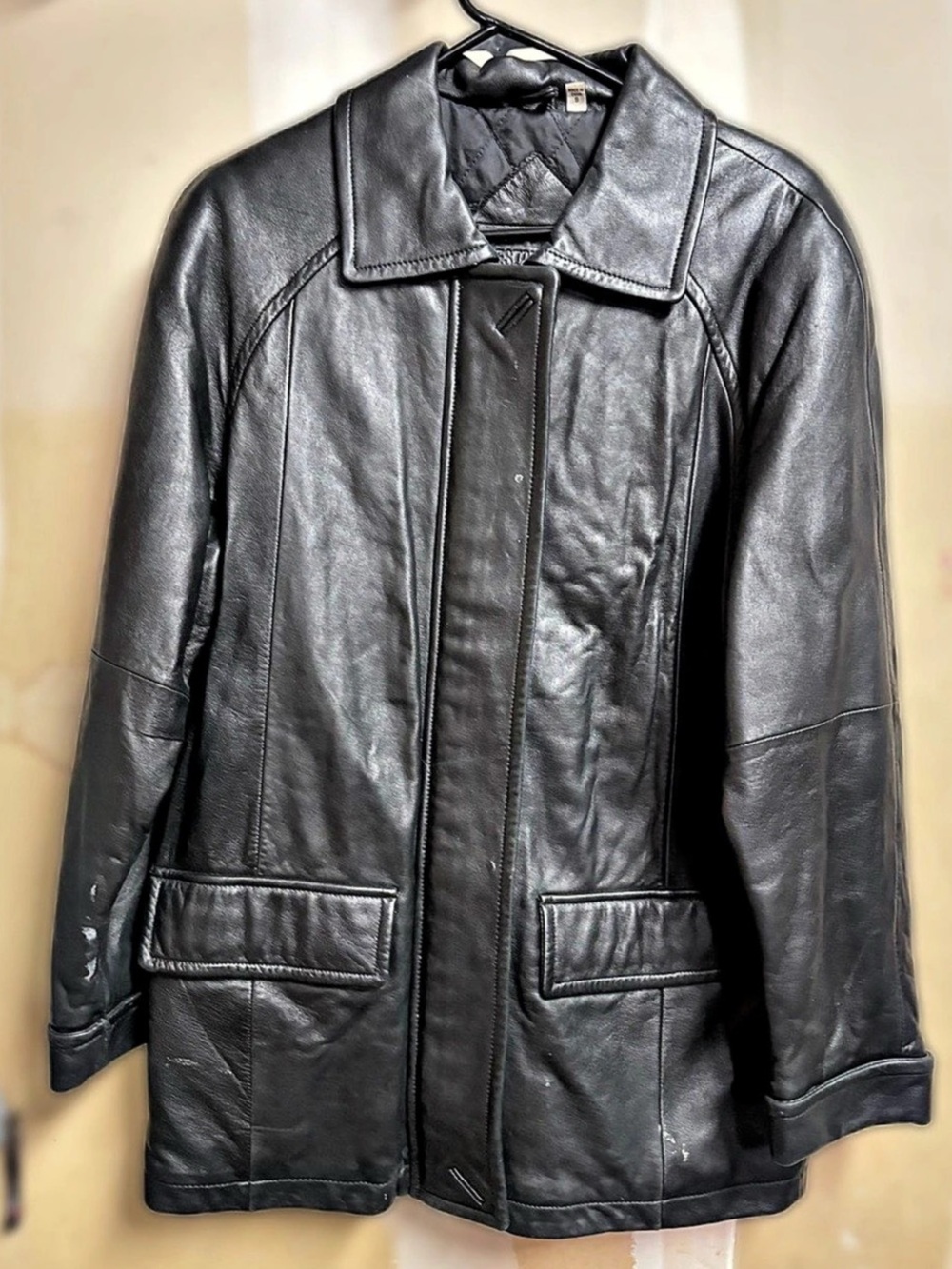 Preston & York Leather Jacket in Black Size Small